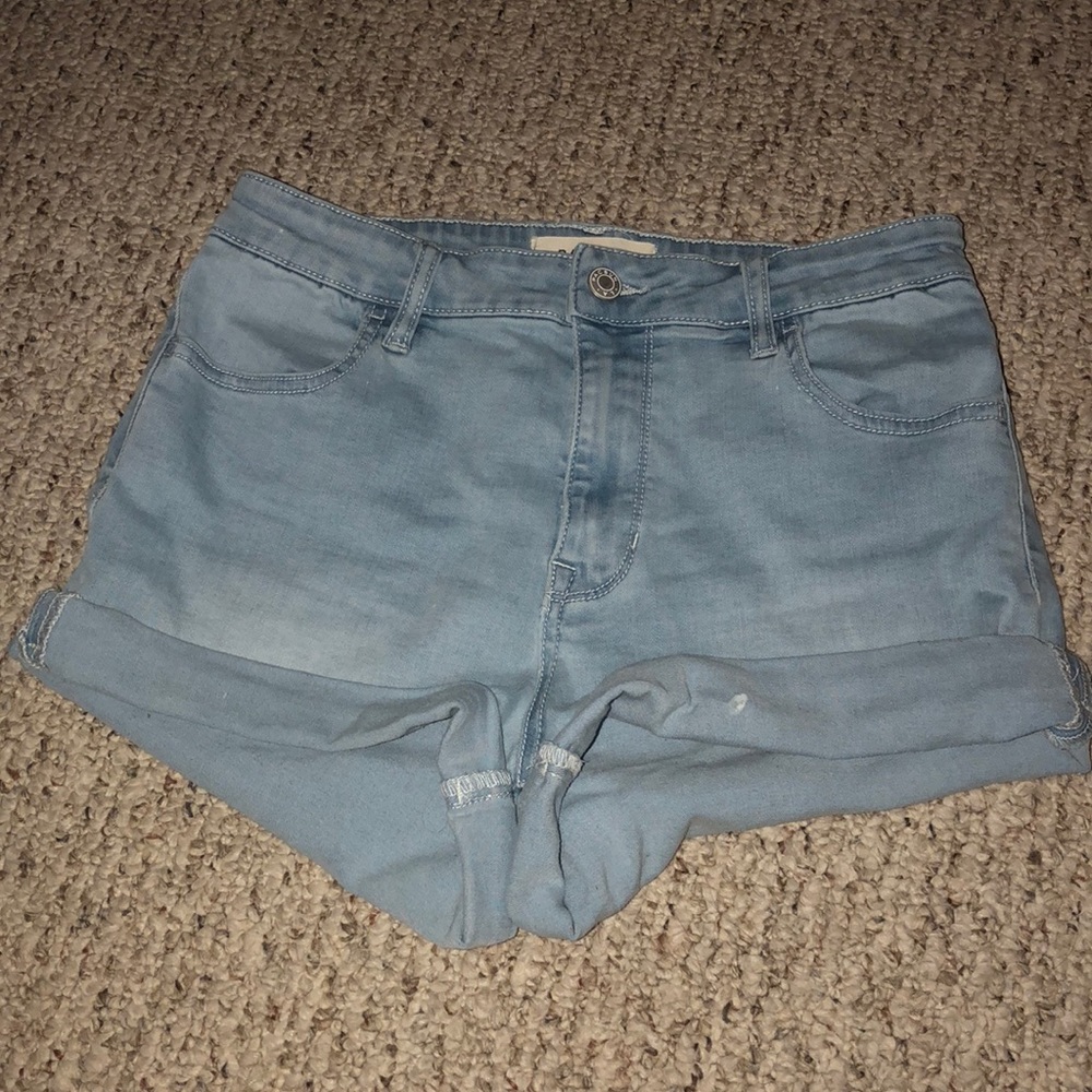 Light blue jean shorts